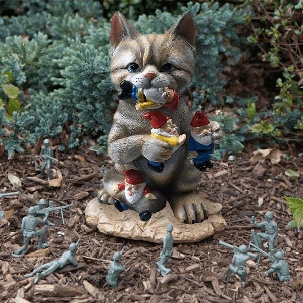 Stoop Elf | Mischievous Cat Dinosaur Gnome Muncher Ornament